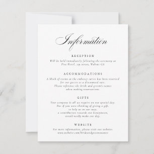 Elegant Calligraphy Script Wedding Information Invitation