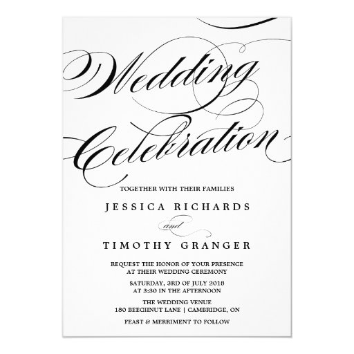 Elegant Calligraphy Wedding Invitations 4