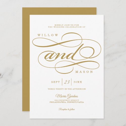 Elegant Calligraphy Script Wedding Invitation