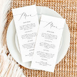 Elegant Calligraphy Script Wedding Menu Cards<br><div class="desc">The Valentina Collection features an elegant handwritten calligraphy script font and classic minimalist design. The timeless look will add the perfect touch to any wedding theme or color scheme. Shop the entire collection for a cohesive aesthetic.</div>