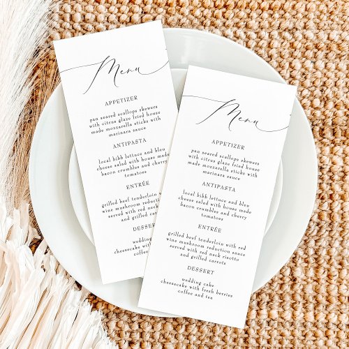 Elegant Calligraphy Script Wedding Menu Cards
