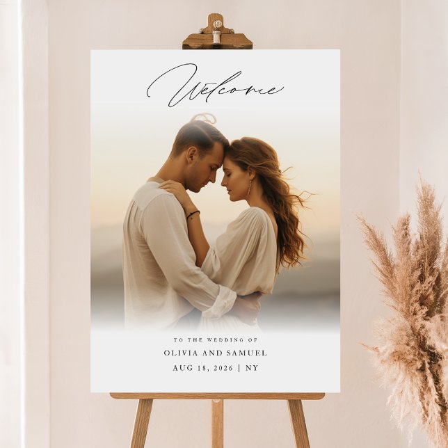 Elegant Calligraphy Script Wedding Photo Welcome Foam Board (Creator Uploaded)
