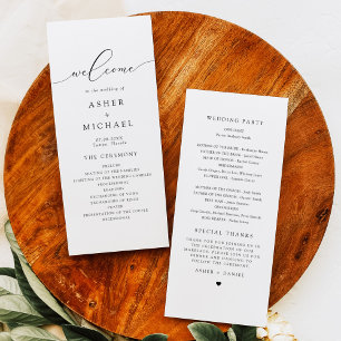 Elegant Calligraphy Script Wedding Program