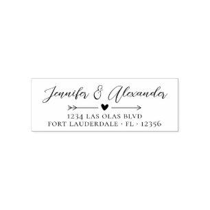 Elegant Calligraphy Script Wedding Return Address Self-inking Stamp