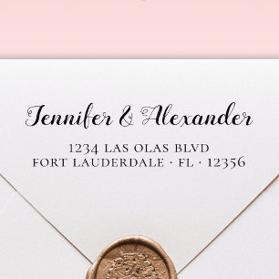 Elegant Calligraphy Script Wedding Return Address Self-inking Stamp