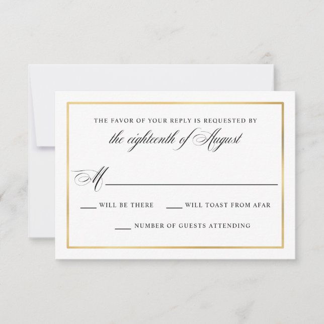 Elegant Calligraphy Script Wedding RSVP Card (Front)