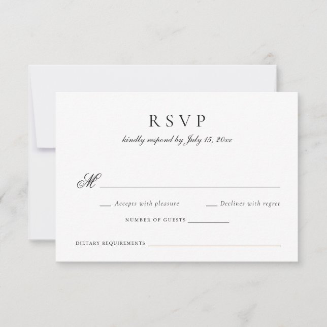 Elegant Calligraphy Script Wedding RSVP Invitation (Front)