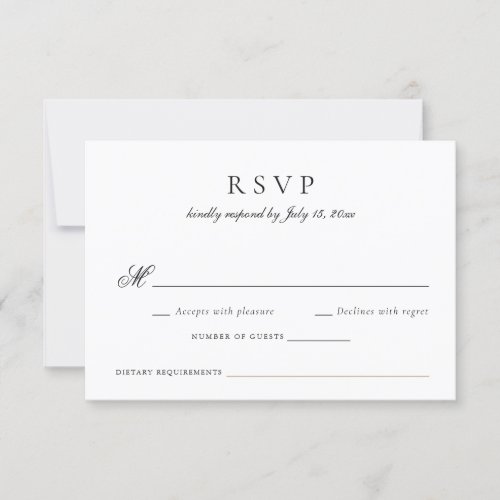 Elegant Calligraphy Script Wedding RSVP Invitation