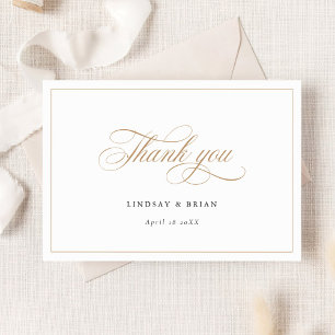 Elegant Calligraphy Script Wedding Thank You Invitation