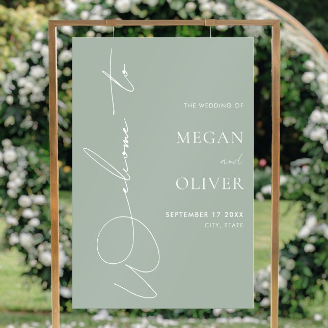 Elegant Calligraphy Script Wedding Welcome Acrylic Sign (Creator Uploaded)