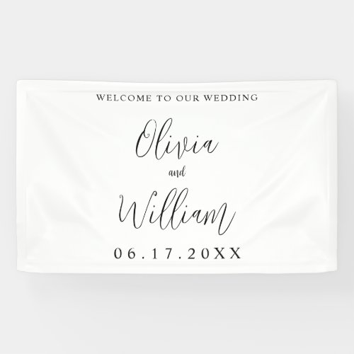 Elegant Calligraphy Script Wedding Welcome Banner