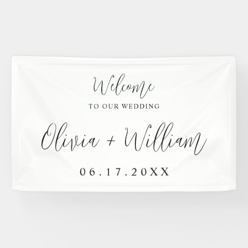 Elegant Calligraphy Script Wedding Welcome Banner