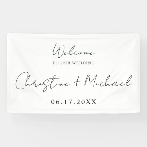 Elegant Calligraphy Script Wedding Welcome Banner