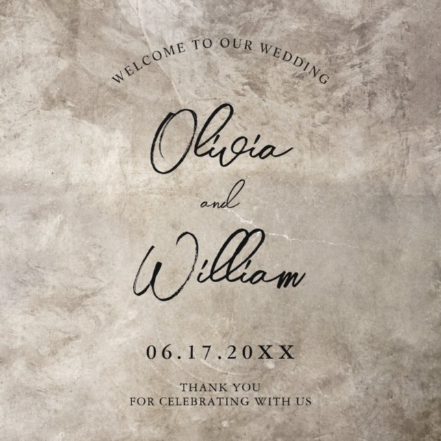 Elegant Calligraphy Script Wedding Welcome Floor Decals (Insitu)