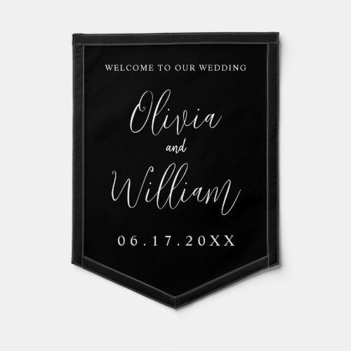 Elegant Calligraphy Script Wedding Welcome Pennant