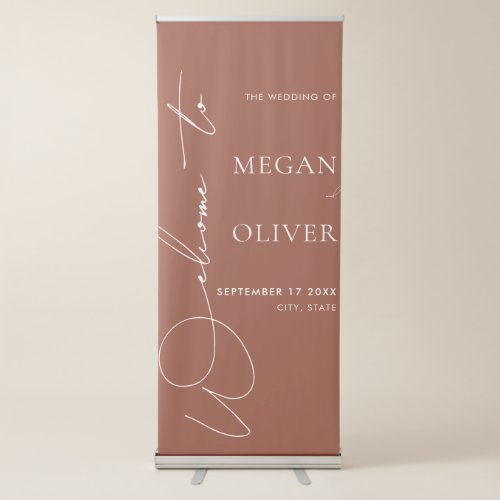 Elegant Calligraphy Script Wedding Welcome Retractable Banner