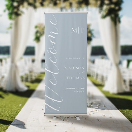 Elegant Calligraphy Script Wedding Welcome Retractable Banner