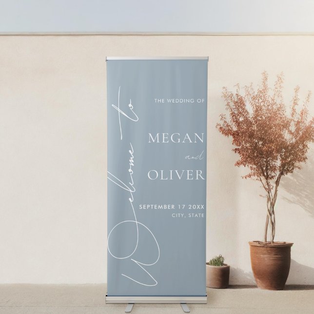 Elegant Calligraphy Script Wedding Welcome Retractable Banner (Creator Uploaded)