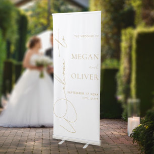 Elegant Calligraphy Script Wedding Welcome Retractable Banner