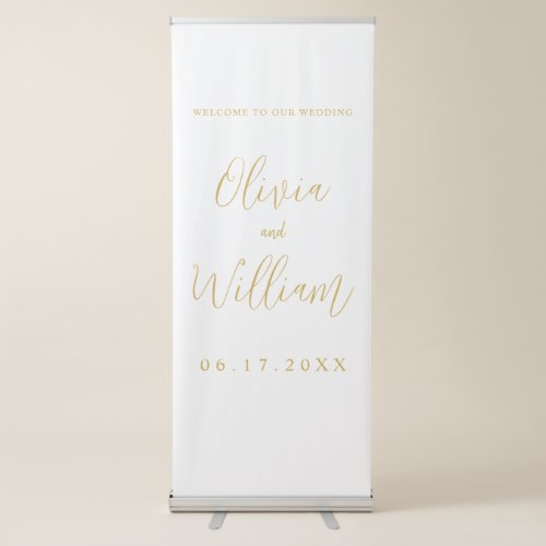 Elegant Calligraphy Script Wedding Welcome Retractable Banner