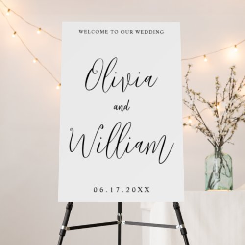 Elegant Calligraphy Script Wedding Welcome Sign