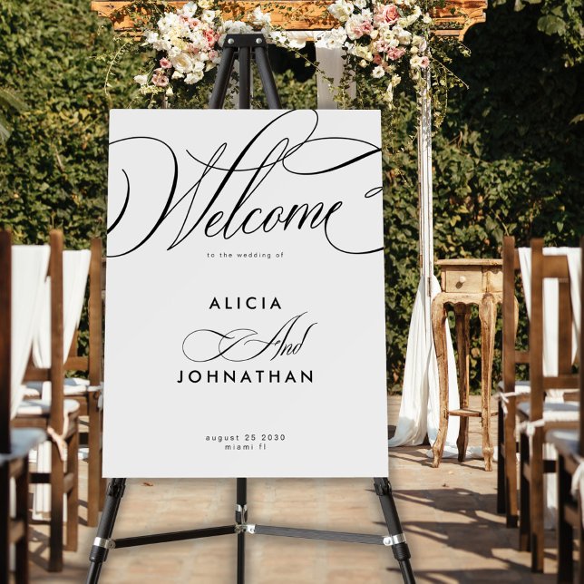 Elegant calligraphy script wedding welcome sign (Creator Uploaded)