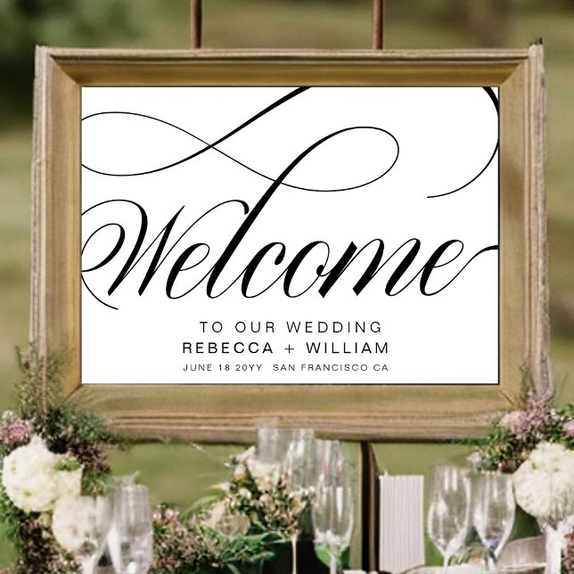 Elegant Calligraphy Script Welcome Wedding Poster (Creator Uploaded)