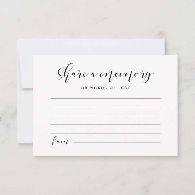 Elegant calligraphy Share a memory Note Card (Front)