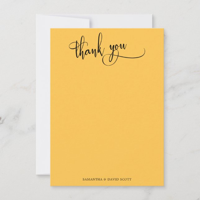Elegant Calligraphy Simple Apricot Thank You (Front)