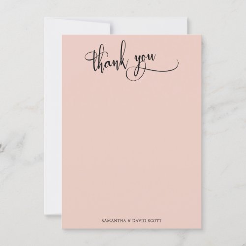 Elegant Calligraphy Simple Blush Pink Thank You