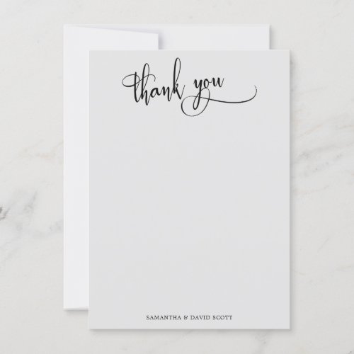 Elegant Calligraphy Simple Light Gray Thank You