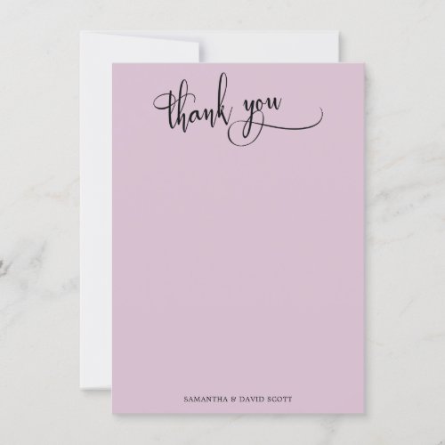 Elegant Calligraphy Simple Mauve Pink Thank You