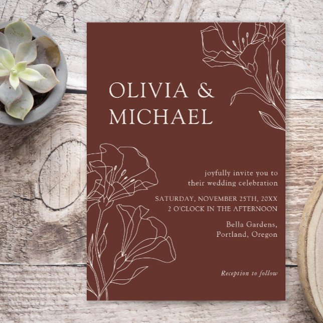 Elegant Calligraphy Simple Minimalist Wedding Invitation (Creator Uploaded)