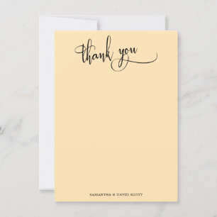 Elegant Calligraphy Simple Peach Thank You Card