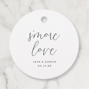 Elegant Calligraphy Smore Love Wedding Favor Tags