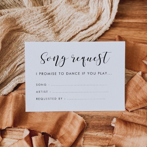 Elegant calligraphy Song request Enclosure Card