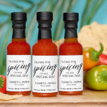 Elegant Calligraphy Spicing Up Wedding Favor Hot Sauces<br><div class="desc">These elegant calligraphy spicing up wedding favor hot sauce is perfect for a simple wedding. The neutral design features a minimalist label decorated with romantic and whimsical typography. The labels read "thanks for spicing up our special day". Personalize the labels with the name of the couple and the date.</div>