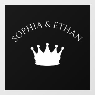 Elegant Calligraphy Spring Wedding Сrown Floor Decals