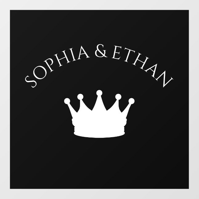 Elegant Calligraphy Spring Wedding Сrown Floor Decals (Front)