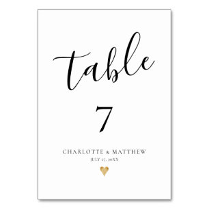 Elegant Calligraphy Table Number