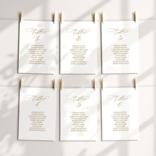Elegant Calligraphy Table Number 1 Seating Chart