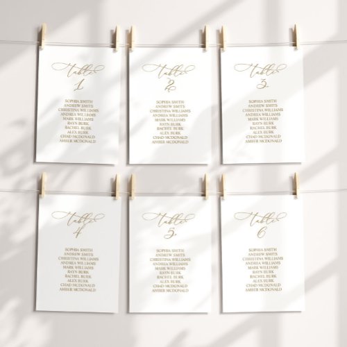 Elegant Calligraphy Table Number 4 Seating Chart
