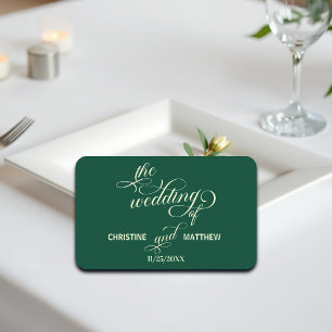 Elegant Calligraphy Teal Wedding Favor Matchboxes