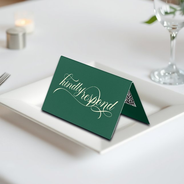 Elegant Calligraphy Teal Wedding RSVP Card (Creator Uploaded)