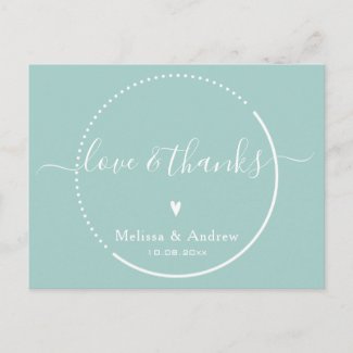 Elegant Calligraphy - Teal Wedding Thank You