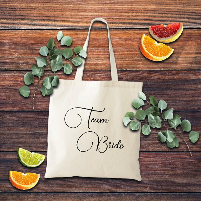 Elegant Calligraphy Team Bride Bridal Tote Bag (Creator Uploaded)