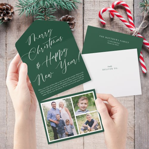 Elegant Calligraphy Tear Away Photo Holiday Card