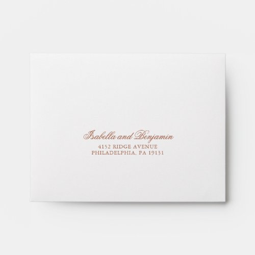 Elegant Calligraphy Terracotta Wedding Envelope