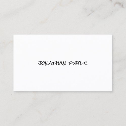 Elegant Calligraphy Text Simple Template Modern Business Card