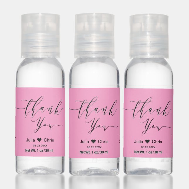Elegant Calligraphy Thank You  Hand Sanitizer (Set)